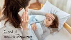  Presentation with doctor family - Colorful PPT theme enhanced with family-health-and-people-concept backdrop and a mint green colored foreground