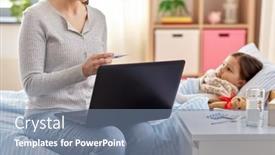  Presentation with family health - Presentation design with family-health-and-people-concept background and a seafoam green colored foreground