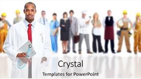  Presentation with african people - PPT theme enhanced with family health nurse - african-american doctor and people group background and a white colored foreground