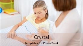  Presentation with family health - Cool new presentation theme with family health and people concept backdrop and a soft green colored foreground