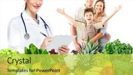  Presentation with doctor family - Audience pleasing slide set consisting of family healthy diet and nutrition backdrop and a yellow colored foreground