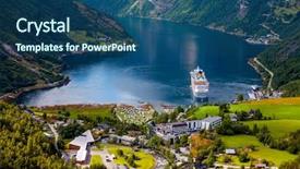  Presentation with beautiful nature - Beautiful presentation featuring kilometer - geiranger fjord beautiful nature norway backdrop and a ocean colored foreground