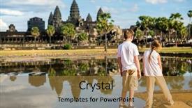  Presentation with cambodia - Colorful presentation enhanced with siem reap in cambodia backdrop and a gold colored foreground