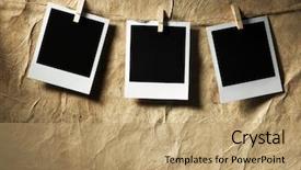  Presentation with film - Presentation design with heritage heritage - retro film blanks hanging background and a coral colored foreground