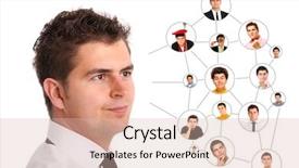  Presentation with thinking - Audience pleasing PPT theme consisting of family hierarchy - picture of a young man backdrop and a  colored foreground