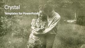  Presentation with family history - Slides with family history - vintage photo of a couple background and a  colored foreground