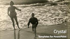  Presentation with family history - PPT theme consisting of family history - vintage photo of mother background and a violet colored foreground