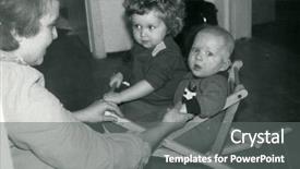  Presentation with family history - Slide deck consisting of family history - vintage unretouched photo of mother background and a  colored foreground