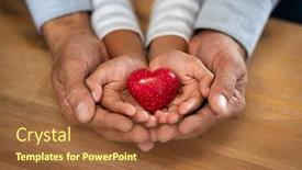  Presentation with foster family - PPT layouts consisting of family-holding-red-heart background and a red colored foreground