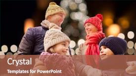  Presentation with christmas kids - Beautiful slides featuring family holidays and people concept backdrop and a red colored foreground