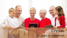  Presentation with communication family - Presentation theme having family holidays christmas technology background and a coral colored foreground