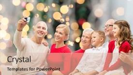  Presentation with family tree - Cool new PPT theme with family-holidays-generation-christmas backdrop and a lemonade colored foreground