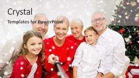  Presentation with family photo - Audience pleasing presentation theme consisting of family holidays generation christmas backdrop and a light gray colored foreground