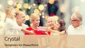  Presentation with family tree - Slides enhanced with family holidays generation christmas background and a lemonade colored foreground