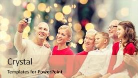  Presentation with family tree - PPT layouts with family holidays generation christmas background and a lemonade colored foreground