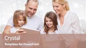  Presentation with technology it healthcare - PPT theme enhanced with family home technology and people background and a coral colored foreground