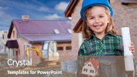  Presentation with investment - Slide deck having family house concept - outdoor portrait background and a  colored foreground