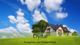  Presentation with family tree - Cool new presentation theme with family house on a green backdrop and a gold colored foreground