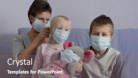  Presentation with masks - Beautiful slide set featuring family-in-a-protective-masks backdrop and a gray colored foreground