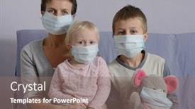  Presentation with masks - Cool new PPT layouts with family-in-a-protective-masks backdrop and a gray colored foreground