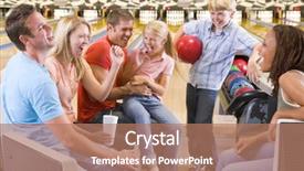  Presentation with bowling - Presentation consisting of family in bowling alley background and a coral colored foreground