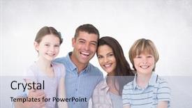  Presentation with electrical vehicles family - Colorful PPT theme enhanced with family in front of grey backdrop and a light blue colored foreground