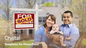  Presentation with real estate - Slides enhanced with family in front of sold background and a coral colored foreground