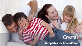  Presentation with family playing board game - Beautiful PPT theme featuring family in living-room playing backdrop and a  colored foreground