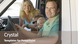  Presentation with family dreams of vacation - Slides consisting of social welfare organization - charity - word on blue background and a sky blue colored foreground