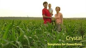  Presentation with field - Slide set having family-in-sondown-field background and a tawny brown colored foreground