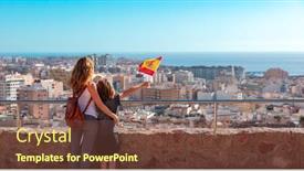  Presentation with spanish - Theme with family-in-spain-mother background and a tawny brown colored foreground