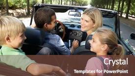  Presentation with sports car - Slides with family in sports car background and a tawny brown colored foreground