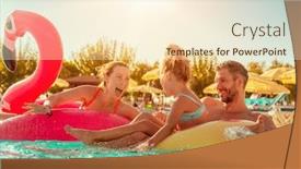  Presentation with hotel resort - Audience pleasing theme consisting of family-in-summer-resort-hotel backdrop and a cream colored foreground