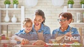  Presentation with healthy food - Cool new slides with family in the kitchen grandma backdrop and a coral colored foreground