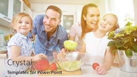  Presentation with family children - Audience pleasing slides consisting of family-in-the-kitchen backdrop and a lemonade colored foreground