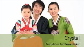  Presentation with hanbok the traditional korean dress - Amazing presentation having family in traditional korean dress backdrop and a yellow colored foreground