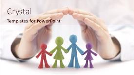  Presentation with colorful hands - Theme with family-insurance-concept-with-colorful background and a lemonade colored foreground