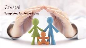  Presentation with colorful hands - Colorful PPT layouts enhanced with family-insurance-concept-with-colorful backdrop and a lemonade colored foreground