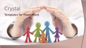  Presentation with colorful hands - PPT layouts featuring family-insurance-concept-with-colorful background and a lemonade colored foreground