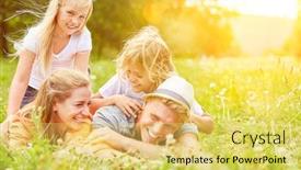  Presentation with meadow - Slide deck featuring family-is-lying background and a yellow colored foreground