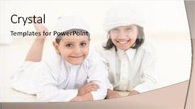 Presentation with muslim kids - Beautiful presentation featuring family kids in line backdrop and a cream colored foreground