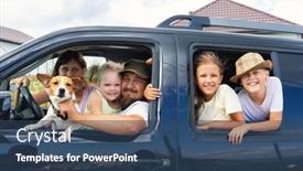  Presentation with family pet - Theme consisting of family-large-group-mom-dad background and a ocean colored foreground