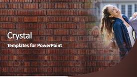  Presentation with hall fame of red stamp - PPT theme featuring family laughing next to bbq background and a tawny brown colored foreground