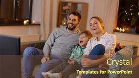  Presentation with remote - Cool new slides with family-leisure-and-people-concept backdrop and a tawny brown colored foreground