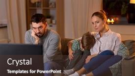  Presentation with gloomy - Slide set featuring family-leisure-and-people-concept background and a tawny brown colored foreground