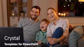  Presentation with control - PPT layouts enhanced with family-leisure-and-people-concept background and a dark gray colored foreground