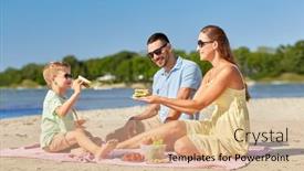  Presentation with family - Beautiful slide set featuring family-leisure-and-people-concept backdrop and a coral colored foreground