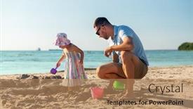  Presentation with family - PPT theme with family-leisure-and-people-concept background and a coral colored foreground