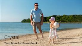  Presentation with beach ball - Audience pleasing PPT layouts consisting of family-leisure-and-people-concept backdrop and a coral colored foreground