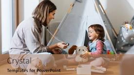  Presentation with doctor family - Presentation theme enhanced with family-leisure-and-people-concept background and a coral colored foreground